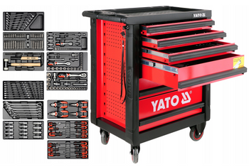 Szafka warsztatowa wózek narzędziowy 177 narzędzi z wyposażeniem YT-5530 YATO