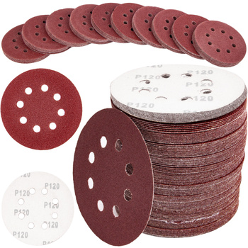 Papier ścierny na rzep krążek dysk z dziurami 125mm P120 100szt FALON-TECH
