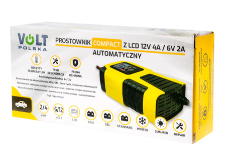 Prostownik automatyczny do akumulatora LCD 12V/6V 4A/2A VOLT POLSKA