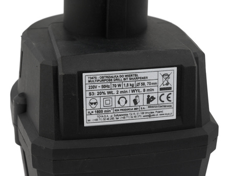 Ostrzałka do wierteł 3-16mm 70W adapter + 2xkamień TOYA 73470 YATO