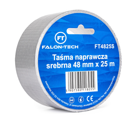 Taśma klejąca naprawcza srebrna zbrojona DUCT TAPE 48mm x 25m bardzo mocna FALON-TECH