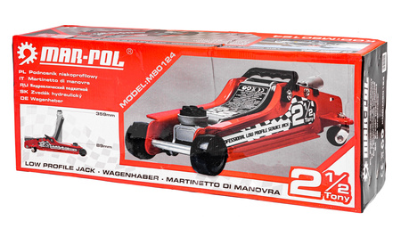 Podnośnik hydrauliczny niskoprofilowy 2,5 T niski żaba 2x guma MAR-POL