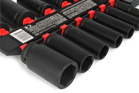 Nasadki udarowe długie klucze nasadowe CRV mocne zestaw 1/2" 10-32 mm 13el FORSAGE