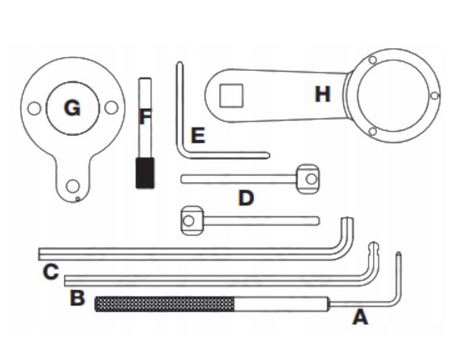 Blokada kół rozrządu VW Audi Skoda 1.4 1.6 2.0 tfi cr zestaw 11el FALON-TECH