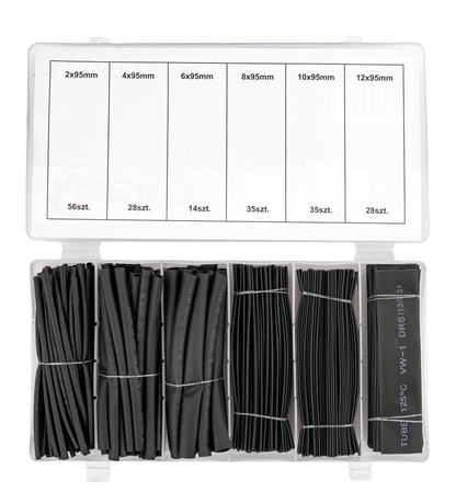 Zestaw koszulek rurki termokurczliwe 196 szt GEKO