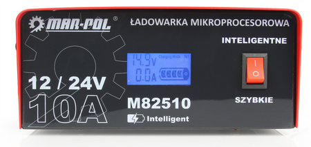 Prostownik mikroprocesorowy samochodowy do ładowania akumulatora 12 / 24v 10a MAR-POL