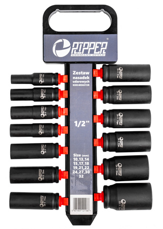 Klucz pneumatyczny udarowy do kół 1/2 mocny 1850nM nasadki 10-32 zestaw BJC