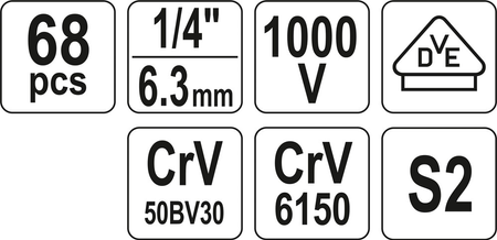Zestaw narzędziowy dla elektryków 68 elementów YT-39009 YATO
