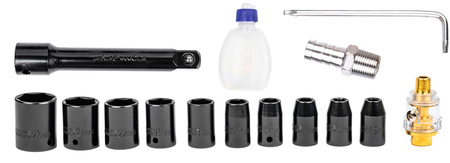 Klucz pneumatyczny udarowy do kół 1/2" + nasadki 10szt. JCB