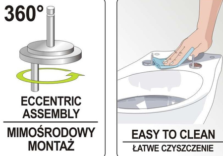 Deska WC wolnoopadająca sedesowa twarda wypinana klik-klak FALA