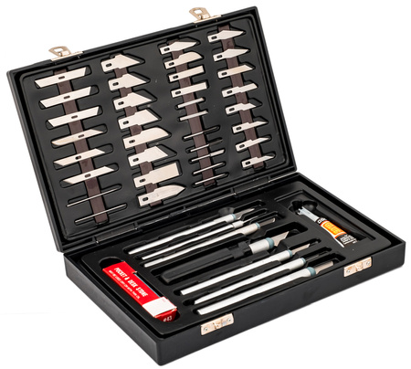 Zestaw nożyków modelarskich skalpel nóż 56elem. FALON-TECH