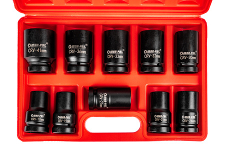 Nasadki udarowe CRV 1" 17-41 mm 10 sztuk MAR-POL