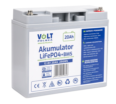 Akumulator LifePO4 12V 20Ah BMS UPS bezobsługowy do łodzi kampera VOLT POLSKA