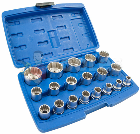 Klucze nasadowe TORX SPLINE 1/2 19el SILVER