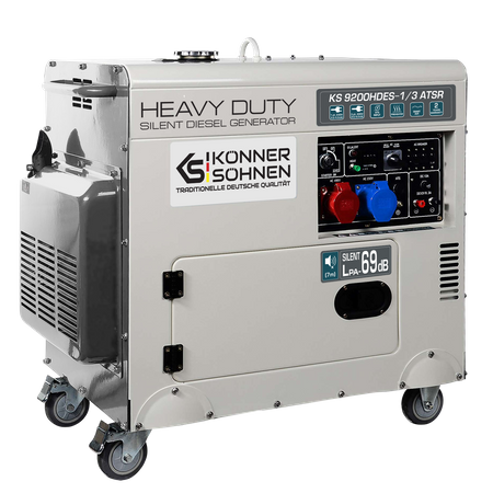 Agregat prądu diesel Könner&Söhnen KS 9200HDES-1/3 ATSR + generator inwertorowy AVR 2 kW Marpol M82483