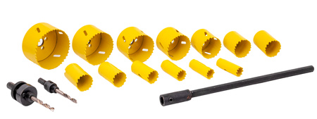 Otwornice do metalu drewna Bi-Metal 17 szt w metalowej walizce FALON-TECH