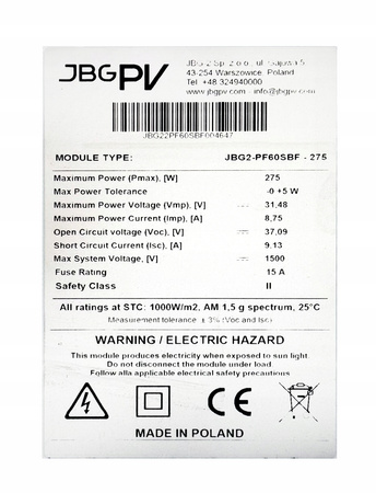 Panel solarny fotowoltaiczny monokrystaliczny wtyk MC4 bateria 12v 275W 4SUN