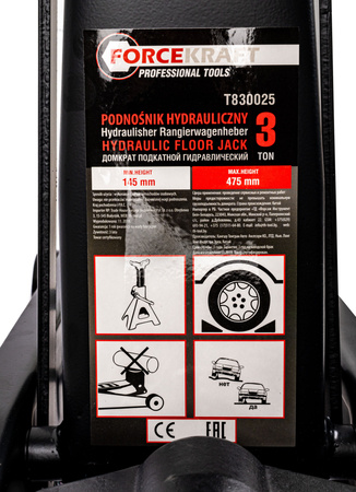 Podnośnik samochodowy hydrauliczny niskoprofilowy 3T 2 x tłok + kobyłki 3T TRADE HOUSE