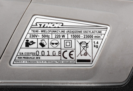 Urządzenie wielofunkcyjne oscylacyjne Renowator multiszlifierka 220W STHOR