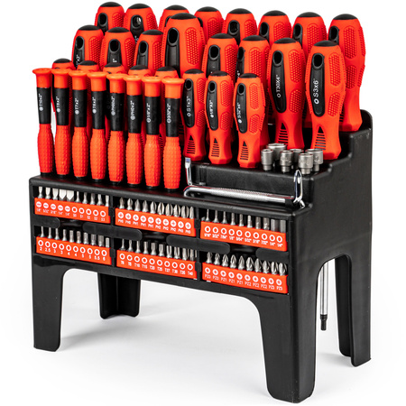 Zestaw śrubokrętów wkrętaki bity klucze nasadki imbusy torx z magnesem 100el JCB