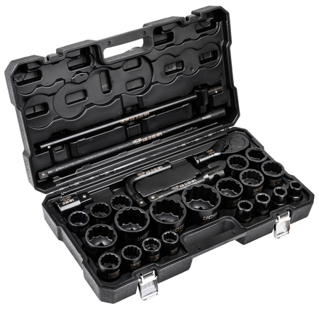 Zestaw klucze nasadowe udarowe 3/4" + 1" 26el. JCB