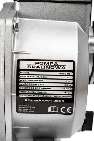 Pompa spalinowa motopompa do wody 2" (7 KM) 600 l/min MAR-POL