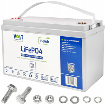 Akumulator LiFePo4 150Ah 100A 12V bezobługowy BMS VOLT POLSKA