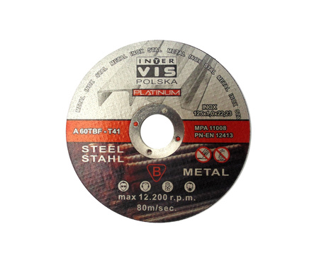 Zestaw tarcz do cięcia metalu stali 125x1.2x22.23 mm 100 szt FALON-TECH