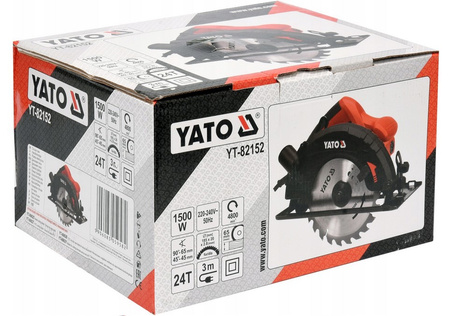 Pilarka piła tarczowa elektryczna krajzega do drewna 185mm 1500w YT-82152 YATO