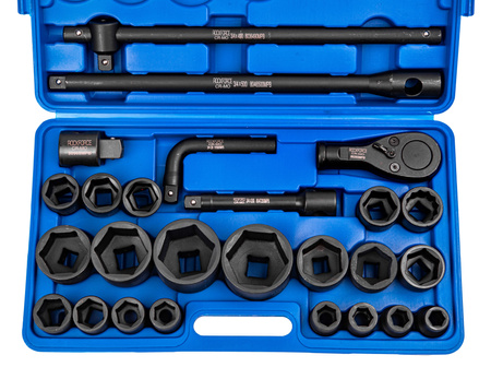 Klucze Nasadowe Udarowe 3/4" + 1" 6-kątne 26 el TRADE HOUSE