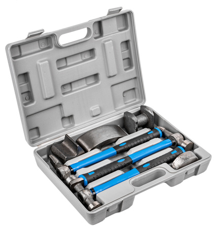 Zestaw narzędzi blacharskich 7el młotek kowadło młotki do blachy FALON-TECH