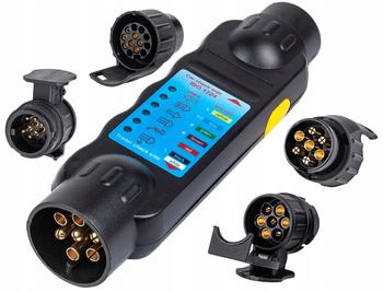 Tester gniazda wtyczki przyczepy haka holowniczego bezprzewodowy + adaptery