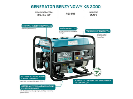 Agregat generator prądu benzynowy KS 3000 2600W 230v Könner & Söhnen KS
