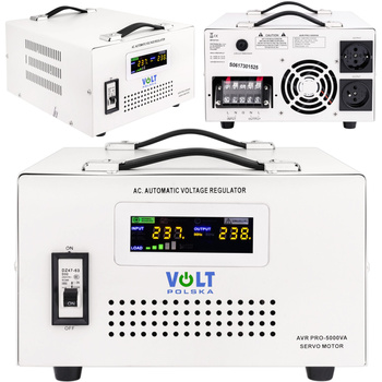 Stabilizator napięcia AVR PRO 5000 VA SERVO 3% do agregat  VOLT POLSKA