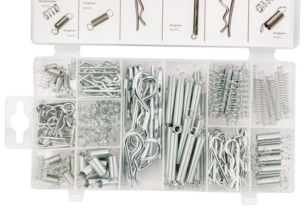 Zawleczki sprężynowe przetyczki sprężynki spinki rozginane rolnicze 175 szt FALON-TECH