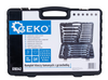 Klucze płasko oczkowe z grzechotką łamane satyna walizka 6-32 mm 22el GEKO