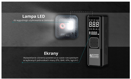 Kompresor akumulatorowy pompka rowerowa do roweru samochodu auta + powerbank KS Könner & Söhnen