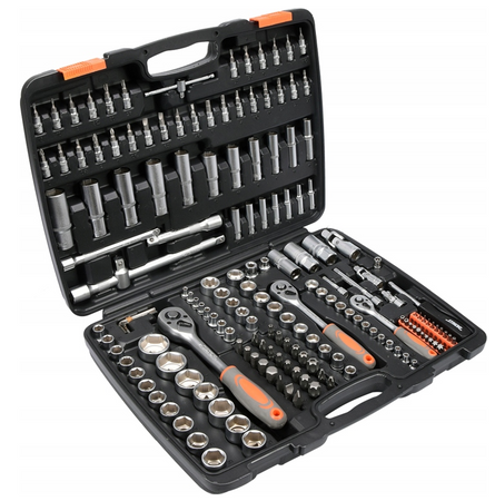 Zestaw kluczy nasadowych narzędzi 173szt 1/4" 1/2" klucze bity torx STHOR YATO