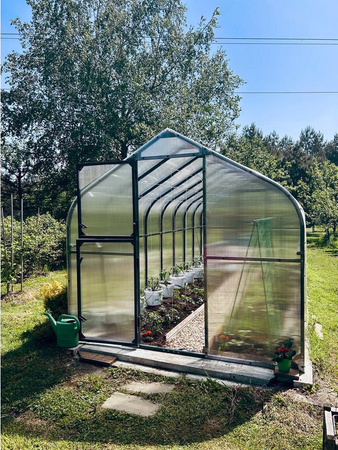 Szklarnia ogrodowa poliwęglan premium plus 250x600 15m2 kolor antracyt PTF