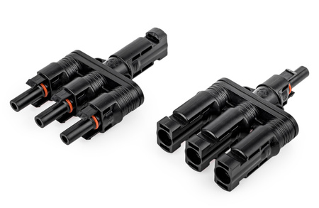 Złącze szeregowe konektor MC4 czwórnik (+) (-) VOLT POLSKA