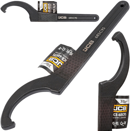 Klucz hakowy z noskiem pazurem nastawny do nakrętek 90-95 mm JCB