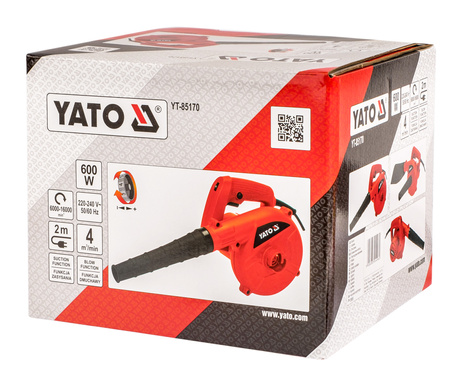 Dmuchawa elektryczna do liści 600W YATO dmuchanie / zasysanie