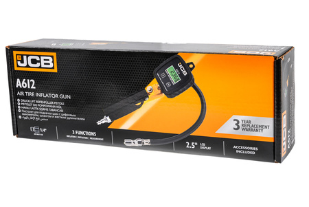 Pistolet do pompowania kół cyfrowy manometr LCD pompka samochodowa 0-14 bar JCB