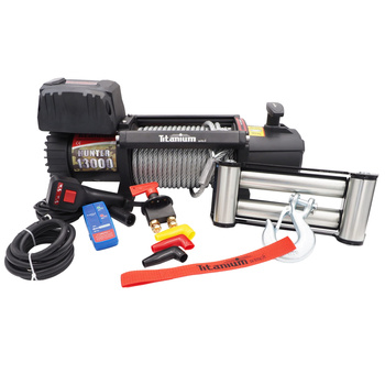 Wyciągarka elektryczna 12v 13000 lbs hunter z liną stalową TITANIUM WINCH