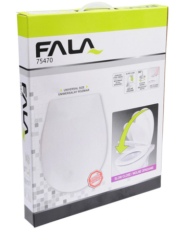 Deska WC wolnoopadająca sedesowa twarda wypinana klik-klak FALA