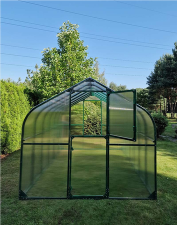 Szklarnia ogrodowa poliwęglan premium plus 250x400 10m2 kolor zielony PTF