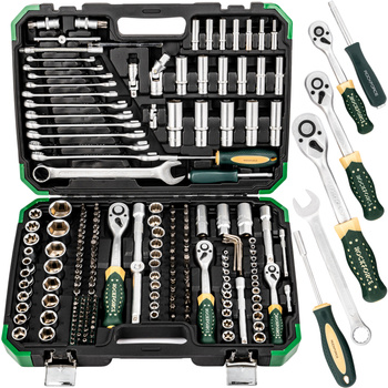 Zestaw narzędziowy warsztatowy klucze nasadowe nasadki płaskie torx 216 + 6el ROCKFORCE