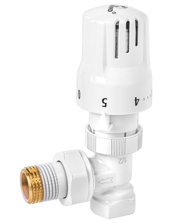 Zestaw termostatyczny 1/2" kątowy - głowica + zawory DN15 DIAMOND