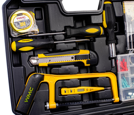 Zestaw narzędziowy klucze nasadowe wkrętaki bity 100 el. WMC