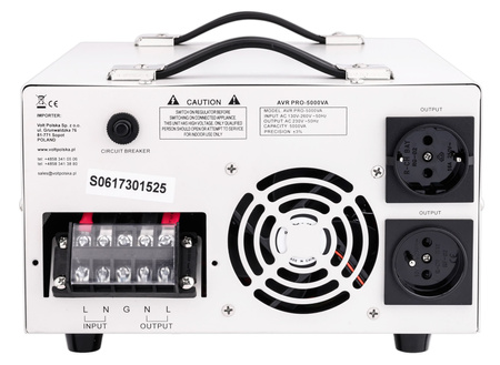 Stabilizator napięcia AVR PRO 5000 VA SERVO 3% do agregat VOLT POLSKA